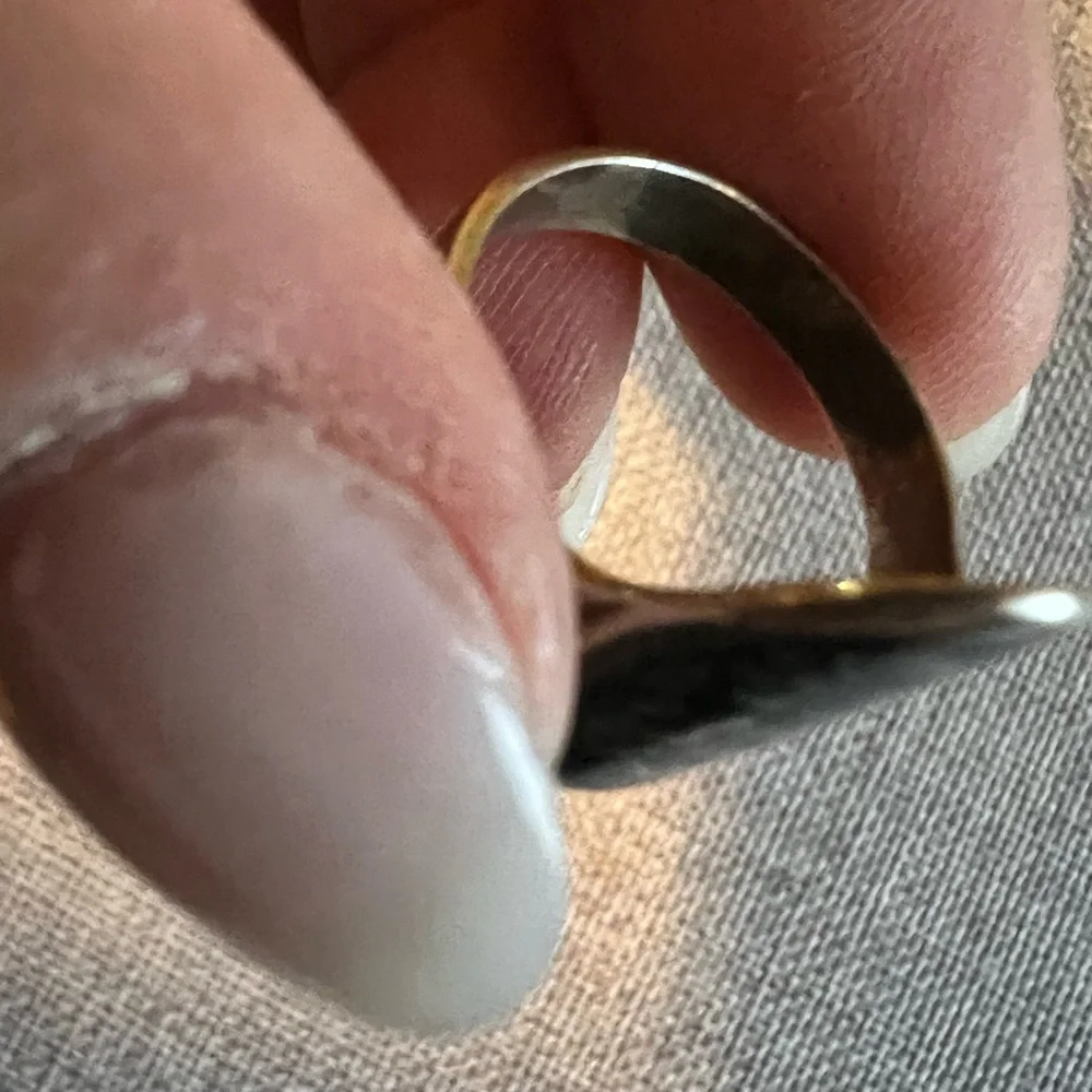 Engraved Black and Gold Ring